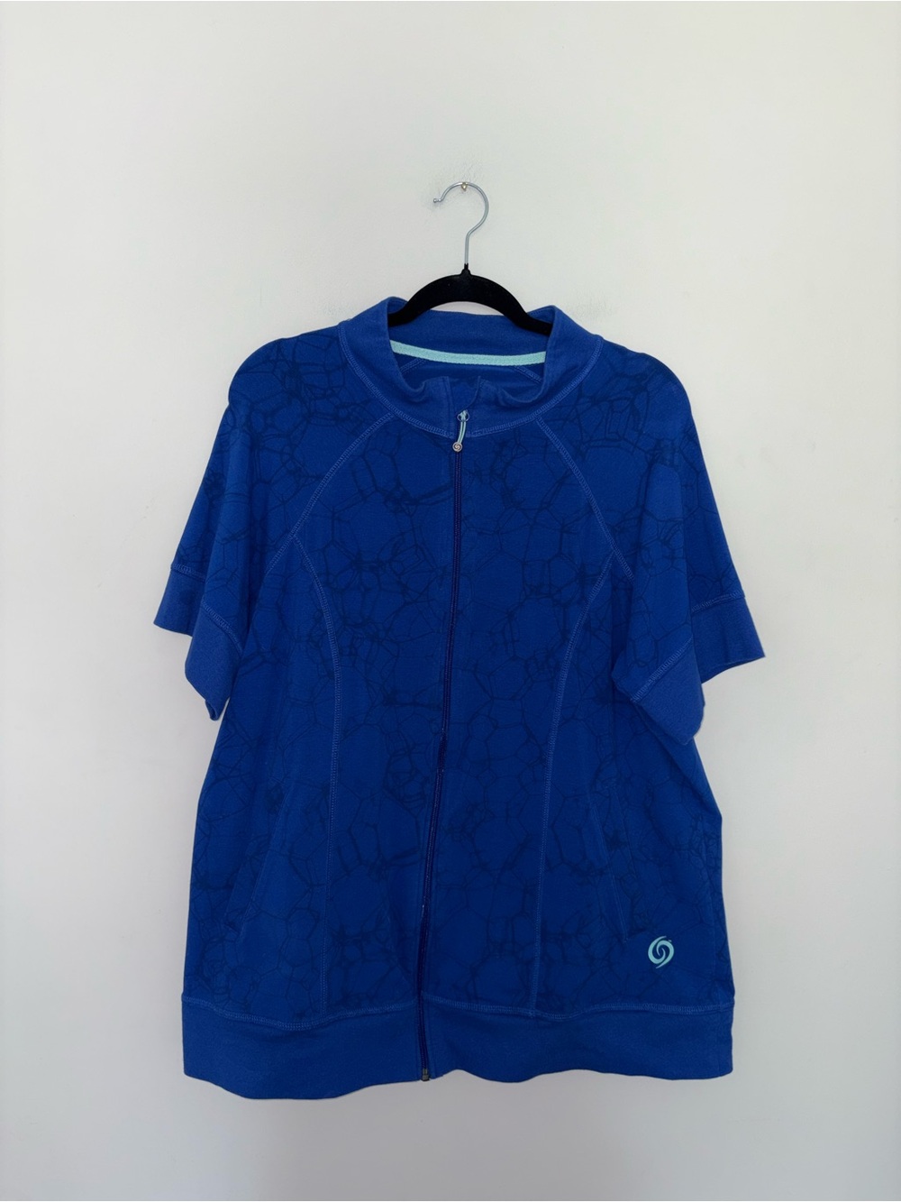 Active Zone | Blue Printed Zip Up T-Shirt